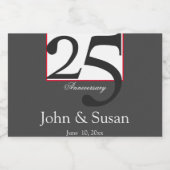 Moderne 25e Jubileum Wijnlabel Sparkling Wijnetiket (Enkel label)