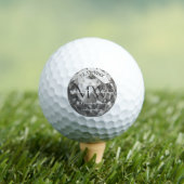 Moderne 25e Monogram Zilveren Bruiloft Jubileum Golfballen (Insitu Shirt)
