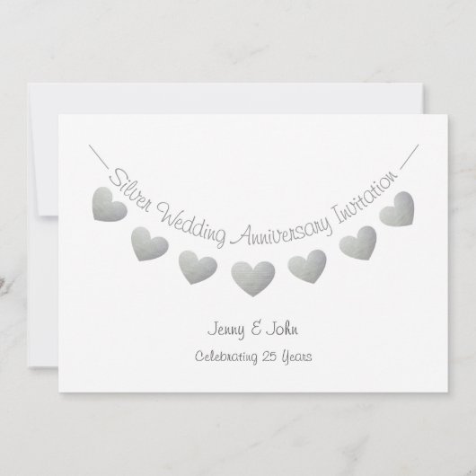 Moderne 25e Silver Wedding Jubileum Uitnodiging (Achterkant)