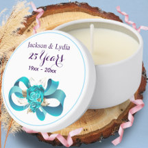 Moderne 25e Verjaardag Blauwe Bloem Boog Bedankt