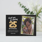 Moderne 25e verjaardag foto bedankkaart (Staand voorkant)
