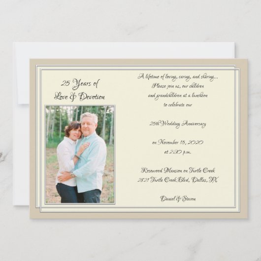 Moderne 25e verjaardagsviering kaart (Voorkant)