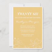 Moderne 26e verjaardag uitnodigingen Floral Yellow (Voorkant)