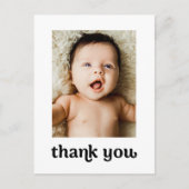 Moderne 2 Baby foto's Trendy Typografie Eenvoudig Briefkaart (Voorkant)