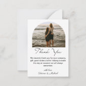 Moderne 2 boog foto's bruiloft dank u kaart notitiekaartje (Achterkant)