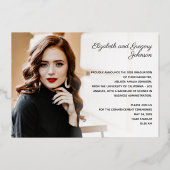 Moderne 2 foto Afstudeer echt folie aankondiging (Achterkant)