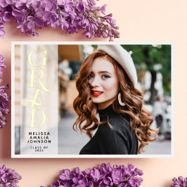 Moderne 2 foto Afstudeer echt folie aankondiging