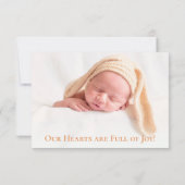 Moderne 2 Foto-Baby naam & geboortestaat Aankondiging (Achterkant)