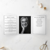 Moderne 2-foto begrafenis / gedenkteken drieluik programma (Binnen)