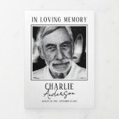 Moderne 2-foto begrafenis / gedenkteken drieluik programma (Cover)