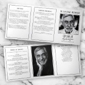 Moderne 2-foto begrafenis / gedenkteken drieluik programma