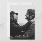 Moderne 2 foto boog overlay bruiloft uitnodiging (Achterkant)