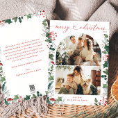 Moderne 2 foto boog vrolijke kerst Kaart