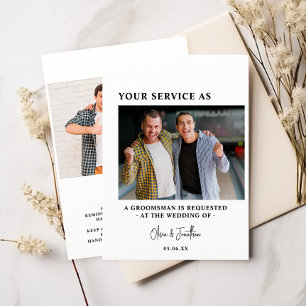 Moderne 2 Foto Bruidsjonker Voorstel Verzoek Kaart