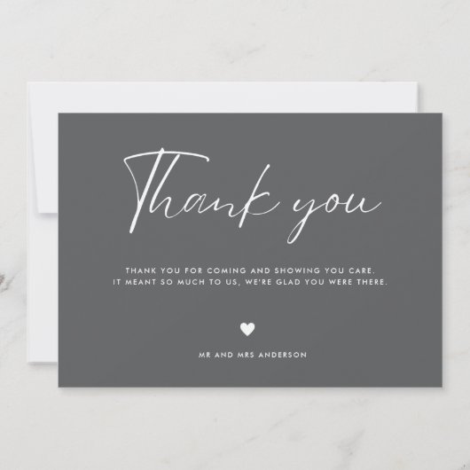 Moderne 2 foto bruiloft dank u kaart (Achterkant)