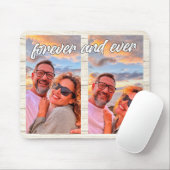 Moderne 2-foto Collage Custom Monogram Muismat (Met muis)