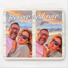 Moderne 2-foto Collage Custom Monogram Muismat