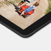 Moderne 2 foto collage gepersonaliseerde monogram  bureaumat (Hoek)