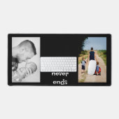 Moderne 2 foto collage gepersonaliseerde monogram  bureaumat (Keyboard & Muis)