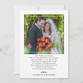 Moderne 2 foto dubbelzijdige bruiloft dank u bedankkaart (Achterkant)