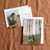 Moderne 2 foto eenvoudige bruiloft Uitnodiging