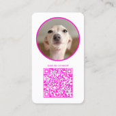 Moderne 2 foto Hond Pet Social Media QR Code Visitekaartje (Achterkant)
