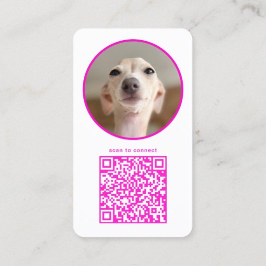 Moderne 2 foto Hond Pet Social Media QR Code Visitekaartje (Achterkant)