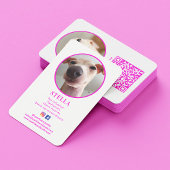 Moderne 2 foto Hond Pet Social Media QR Code Visitekaartje