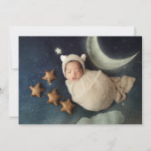 Moderne 2 foto jongen geboorte aankondiging (Achterkant)