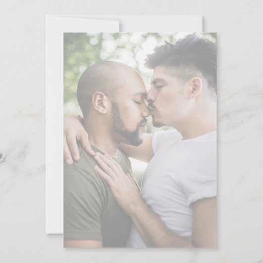 Moderne 2 foto LGBTQ Couples Douche Kaart (Achterkant)