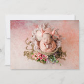 Moderne 2 foto meisje geboorte aankondiging (Achterkant)