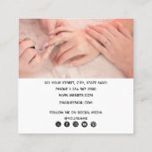 Moderne 2 foto Nail Art Manicure QR Code Vierkante Visitekaartje (Achterkant)