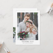 Moderne 2 foto Pas getrouwd bruiloft Dank u Kaart (Voorkant / Achterkant in situ)