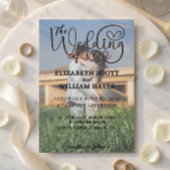 Moderne 2 Foto QR Code Romantische Script Trouw Ui Kaart