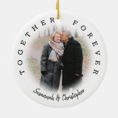 Moderne 2 Foto samen voor ooit Keramisch Ornament (Achterkant)