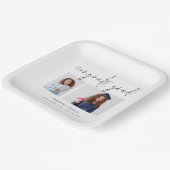 Moderne 2 Foto Script Congrats Afstudeerfeest Papieren Bordje (Gebogen)