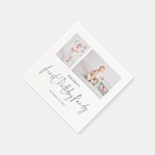 Moderne 2 Foto script eerste verjaardag Servet (Hoek)