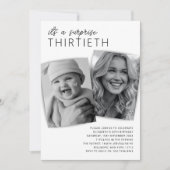 Moderne 2 Foto Verrassingsfeest 30e Verjaardagsfee Kaart (Voorkant)