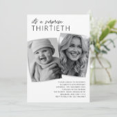 Moderne 2 Foto Verrassingsfeest 30e Verjaardagsfee Kaart (Staand voorkant)