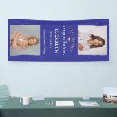 Moderne 2 foto verticale afstudeerfeest spandoek (Beurs)