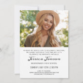 Moderne 2 Foto VIRTUAL Graduation Party Kaart (Achterkant)