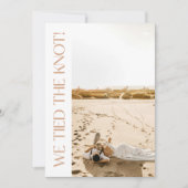 Moderne 2-Foto 'We Tied The Knot' Elopement Aankondiging (Voorkant)