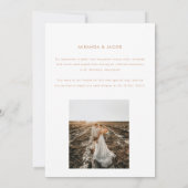 Moderne 2-Foto 'We Tied The Knot' Elopement Aankondiging (Achterkant)