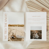 Moderne 2-Foto 'We Tied The Knot' Elopement Aankondiging