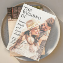 Moderne 2 Foto Zwart & Wit Boho Huwelijk