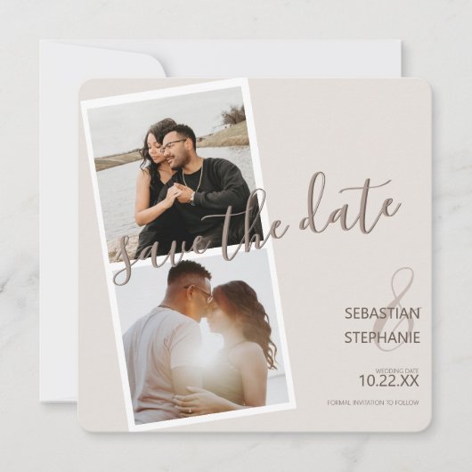 Moderne 2 fotogreep | Aankondiging Verloving (Voorkant)