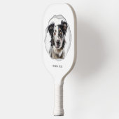Moderne 2 foto's aangepaste tekst huisdier pickleball paddle (Links)