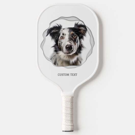 Moderne 2 foto's aangepaste tekst huisdier pickleball paddle (Voorkant)