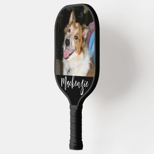 Moderne 2 Foto's - Collage Script Name Aangepaste  Pickleball Paddle (Links)