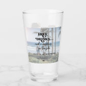 Moderne 2 foto's gratis drinken bruiloft opslaan v glas (Achterkant)